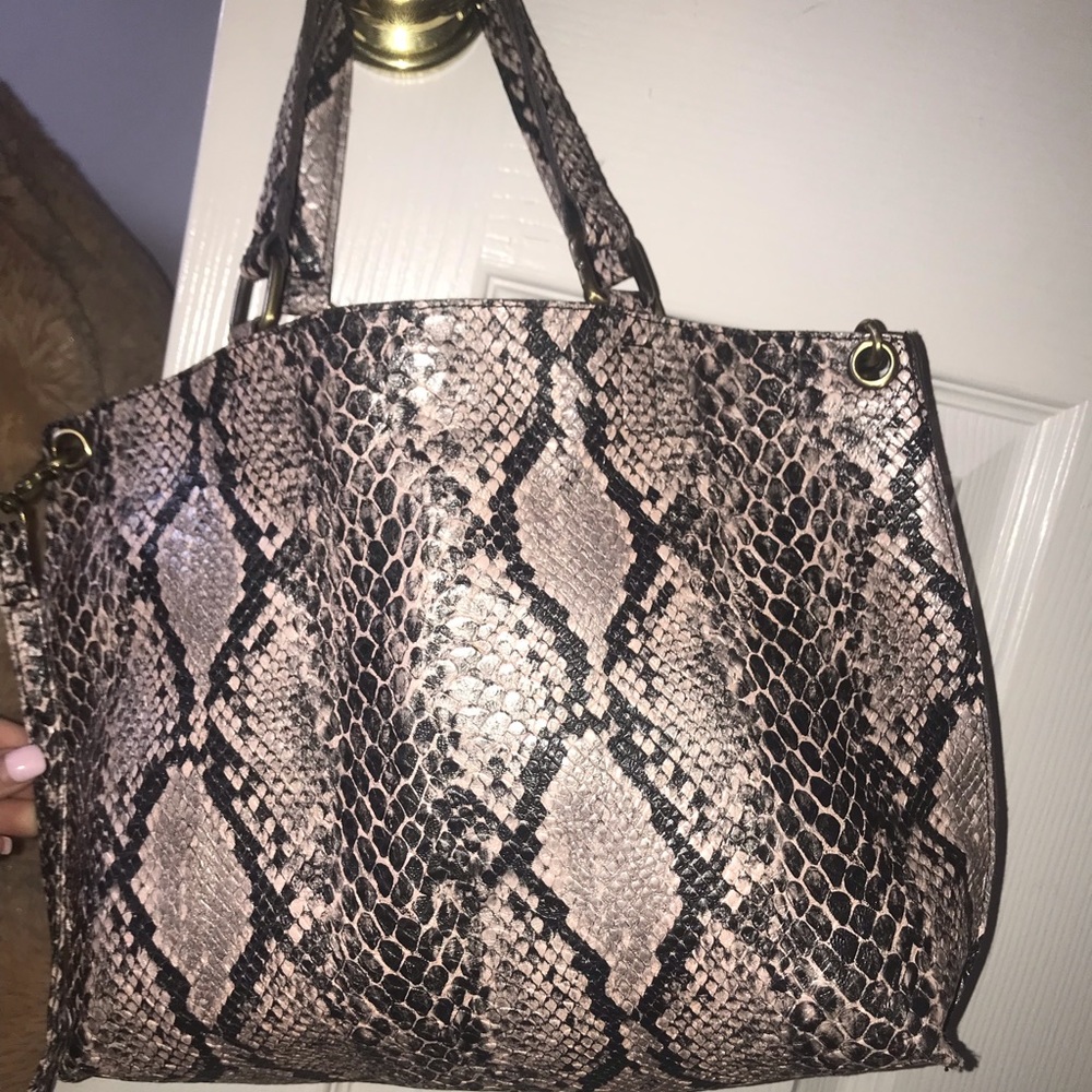 FREE PEOPLE VEGAN SNAKESKIN PURSE